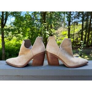Vince Camuto Ankle Boots Women's Gigietta Suede Block Heel Western Booties Sz 9